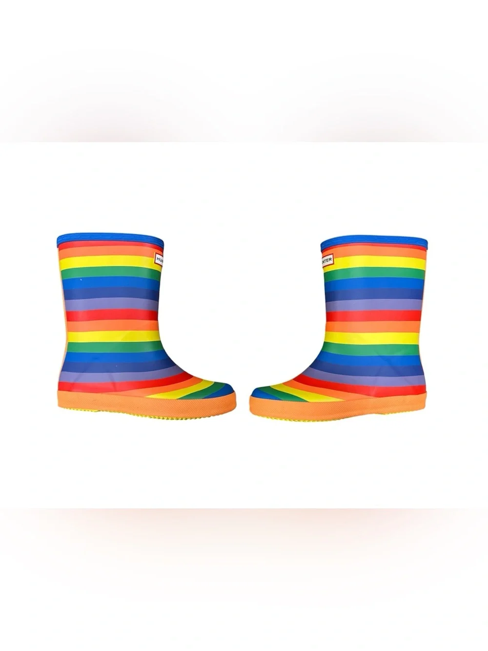 NEW Hunter Rainbow Stripe Kids Rain Boots - Size US 2 NWOB
